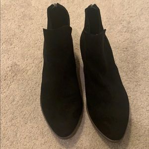 Black suede ankle booties